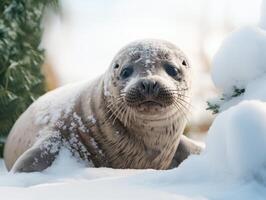 zegel in winter wonderland foto