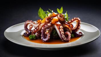Octopus in een bord een restaurant foto