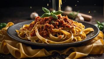 tagliatelle bolognese is heerlijk klassiek foto