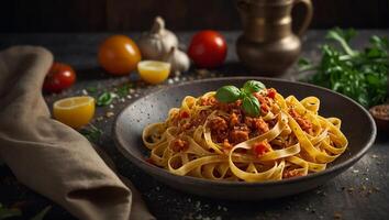 tagliatelle bolognese is heerlijk klassiek foto