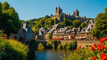 mooi stad dinan belgie foto