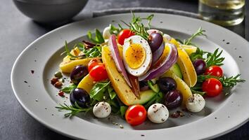 vers salade nicoise restaurant menu foto