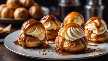 heerlijk smakelijk profiteroles elegant foto