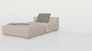 3d renderen fluweel sofa beige foto