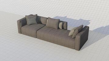 3d renderen sofa Aan blauwdruk foto