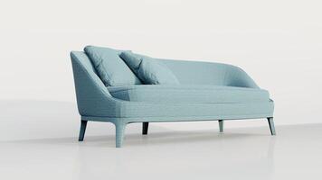3d renderen modern minimalistische blauw sofa foto