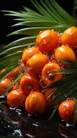 palm fruit tropisch fabriek voor maken olie kernel voor Koken foto