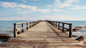 houten pier Aan strand brug manier vakantie ontspanning vakantie foto