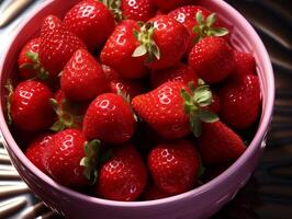 aardbei rood fruit biologisch rauw voedsel toetje foto