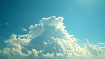 helder cumulus wolken sieren de rustig azuur lucht. foto