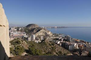 visie van de kasteel over- Alicante foto