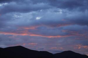 zonsondergang over- de almanzora vallei foto