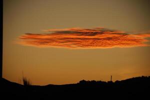 zonsondergang in de almanzora vallei, Spanje foto
