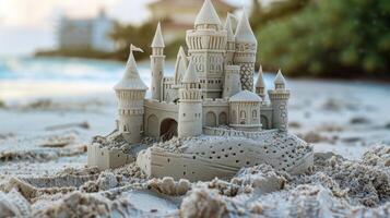 kleurloos kinetisch zand gemakkelijk gemakkelijk zand kasteel foto