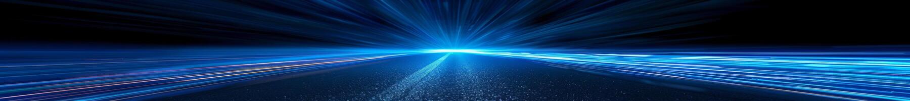 virtueel realiteit speedway verlichte door levendig licht trails foto