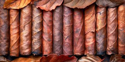 getextureerde herfst bladeren geregeld in overlappende patroon foto