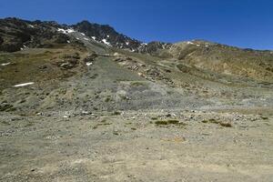 visie van bergen in de Andes berg reeks in de buurt portillo in zomer foto