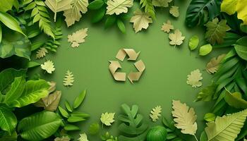 duurzame milieu concept met recycle symbool foto