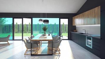 modern keuken in een huis met een mooi ontwerp foto