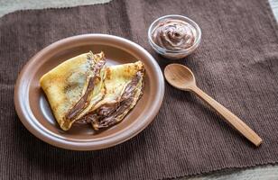 pannenkoeken met chocoladeroom foto