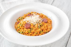 deel van chorizo risotto foto