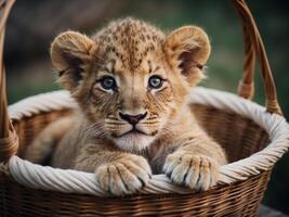 schattige kleine leeuw foto