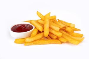 frietjes met ketchup foto