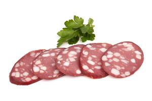 salami op wit foto