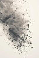 grijs poeder stof explosie kant achtergrond . hoog kwaliteit foto