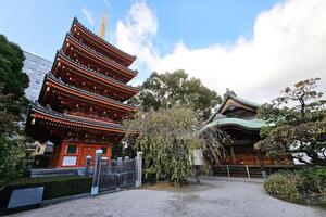 fukuoka, Japan november 18, 2023 tochoji tempel in gion waar is een beroemd mijlpaal van fukuoka. het was Gesticht in 1195. foto