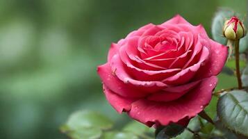 mooi rood roos en knop, mooi roos artistiek behang foto