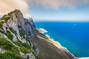 visie van de Gibraltar rots van de bovenste rots foto