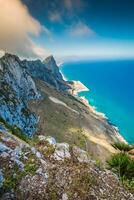 visie van de Gibraltar rots van de bovenste rots foto