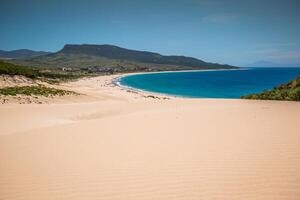 zand duin van bolonia strand, provincie cadiz, Andalusië, Spanje foto