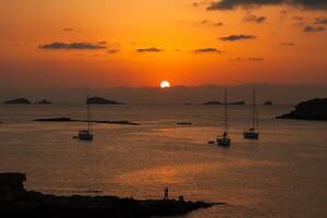 ibiza mooi zonsondergang in cala conta, Ibiza, dichtbij san antonio foto