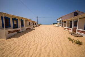 Algarve traditioneel huizen in de visvangst dorp van Faro Portugal foto