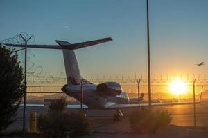 las vegas, nevada, 2021 - zonsopgang op de luchthaven foto