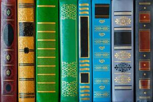 gekleurde boeken Hoes met patronen, textuur, achtergrond foto