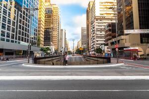 Paulista Laan, financieel centrum van de stad en een van de hoofd plaatsen van sao paulus, Brazilië foto