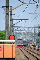 forens lijn of elektrisch trein in Jakarta, Indonesië foto