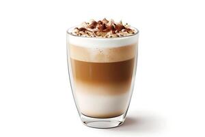 realistisch cappuccino heet geïsoleerd Aan wit achtergrond. knipsel pad inbegrepen foto