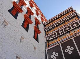 eindeloos knoop en ramen in rij, potala paleis foto