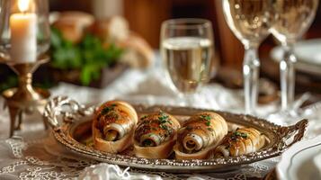 elegant escargot presentatie. foto