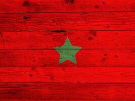 Marokko vlag met structuur foto