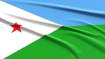 Djibouti vlag. kleding stof getextureerde djiboutiërs vlag. 3d geven illustratie. foto