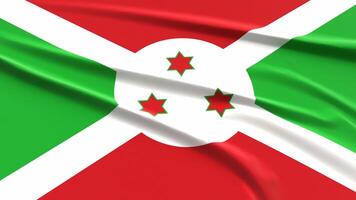 Burundi vlag. kleding stof getextureerde burundese vlag. 3d geven illustratie. foto