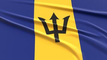 Barbados vlag, kleding stof getextureerde Barbados vlag. 3d geven illustratie. foto