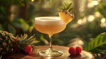 ananas cocktail met garneer foto