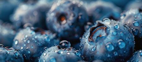 blauw bloemen met water druppels foto