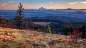 majestueus berg reeks en bomen foto